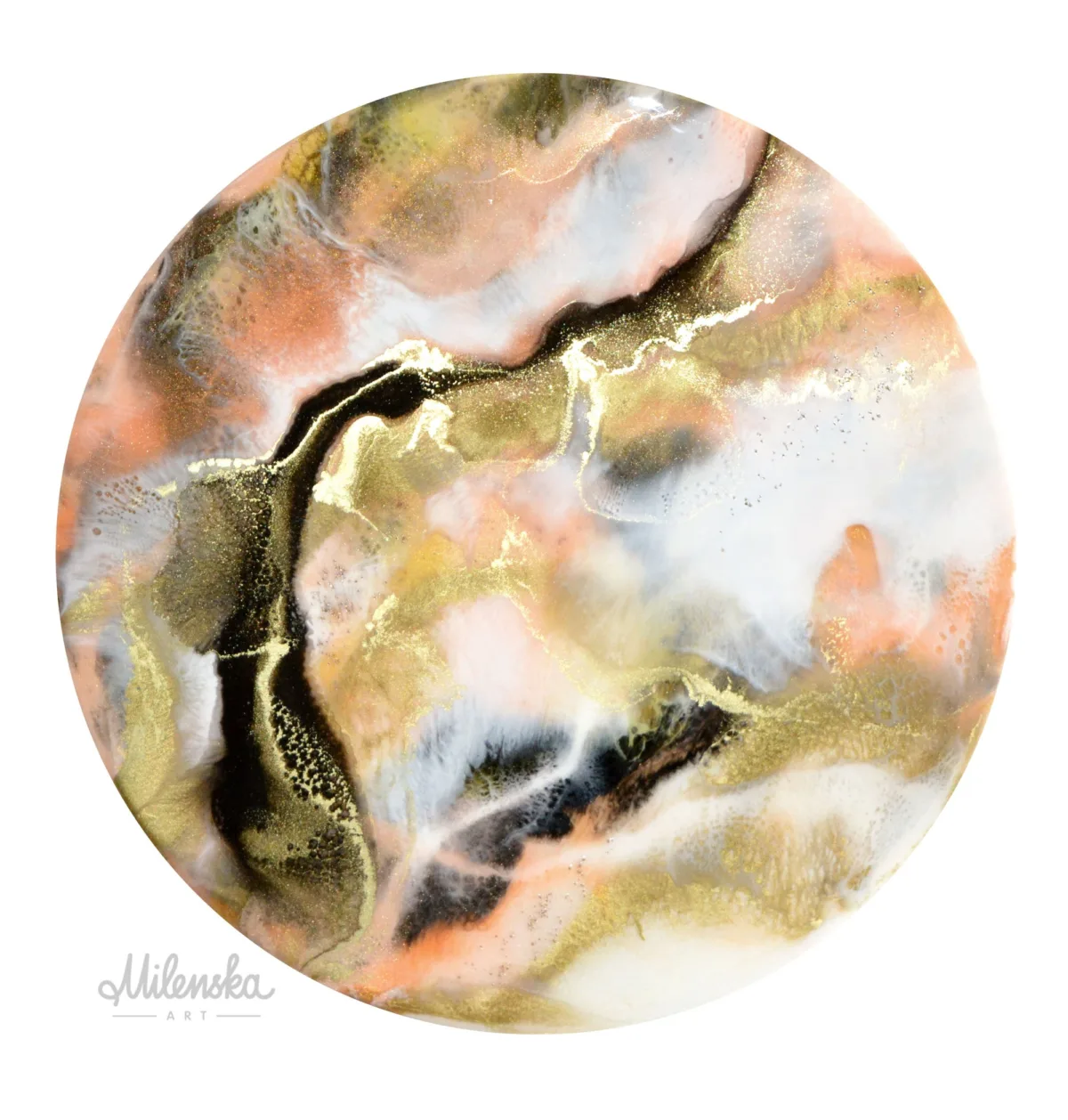 Romance I - Abstract Painting 40 cm diameter - Image 2