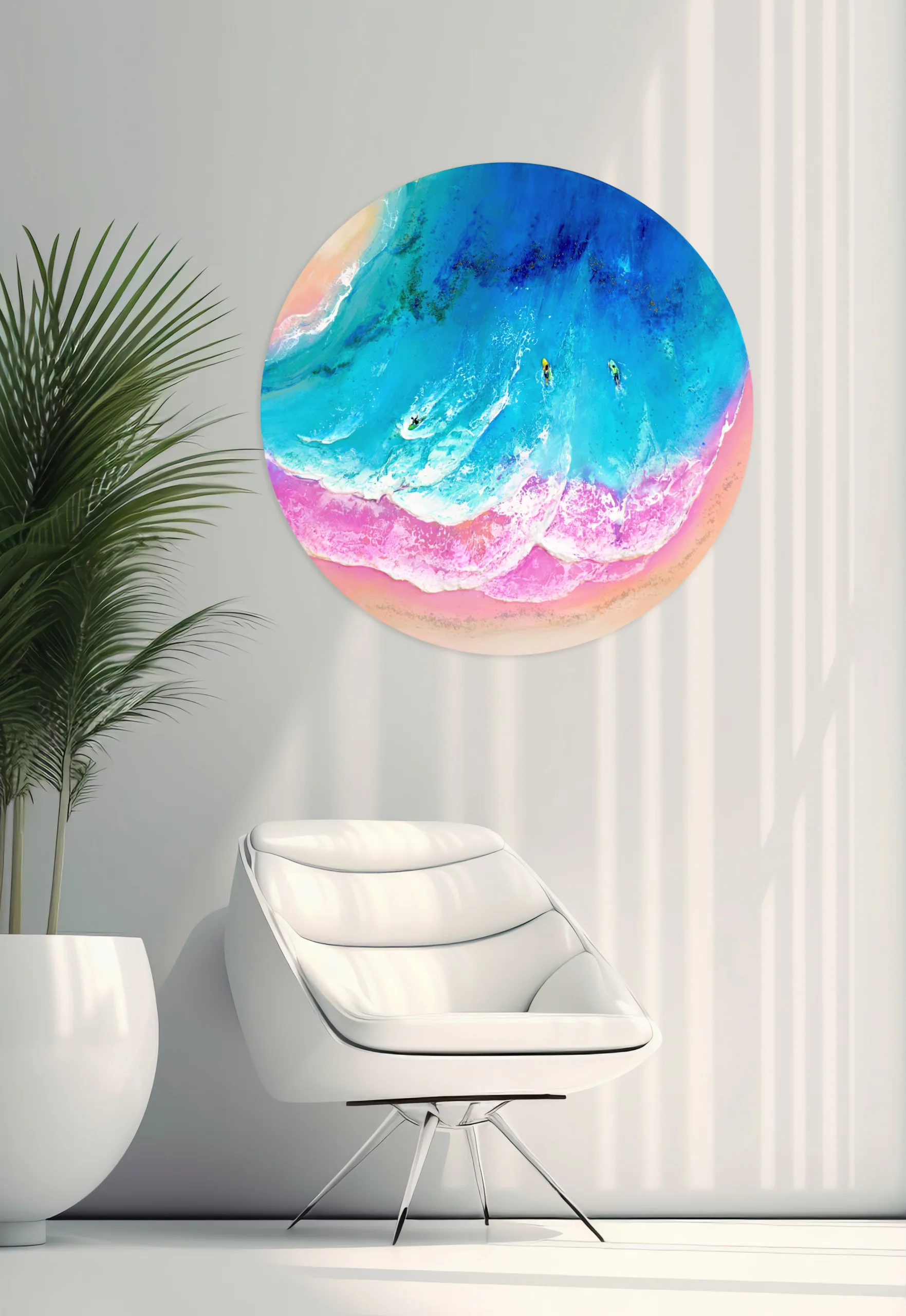 Ocean Paradise - Seascape Painting 60 cm diameter - Image 3