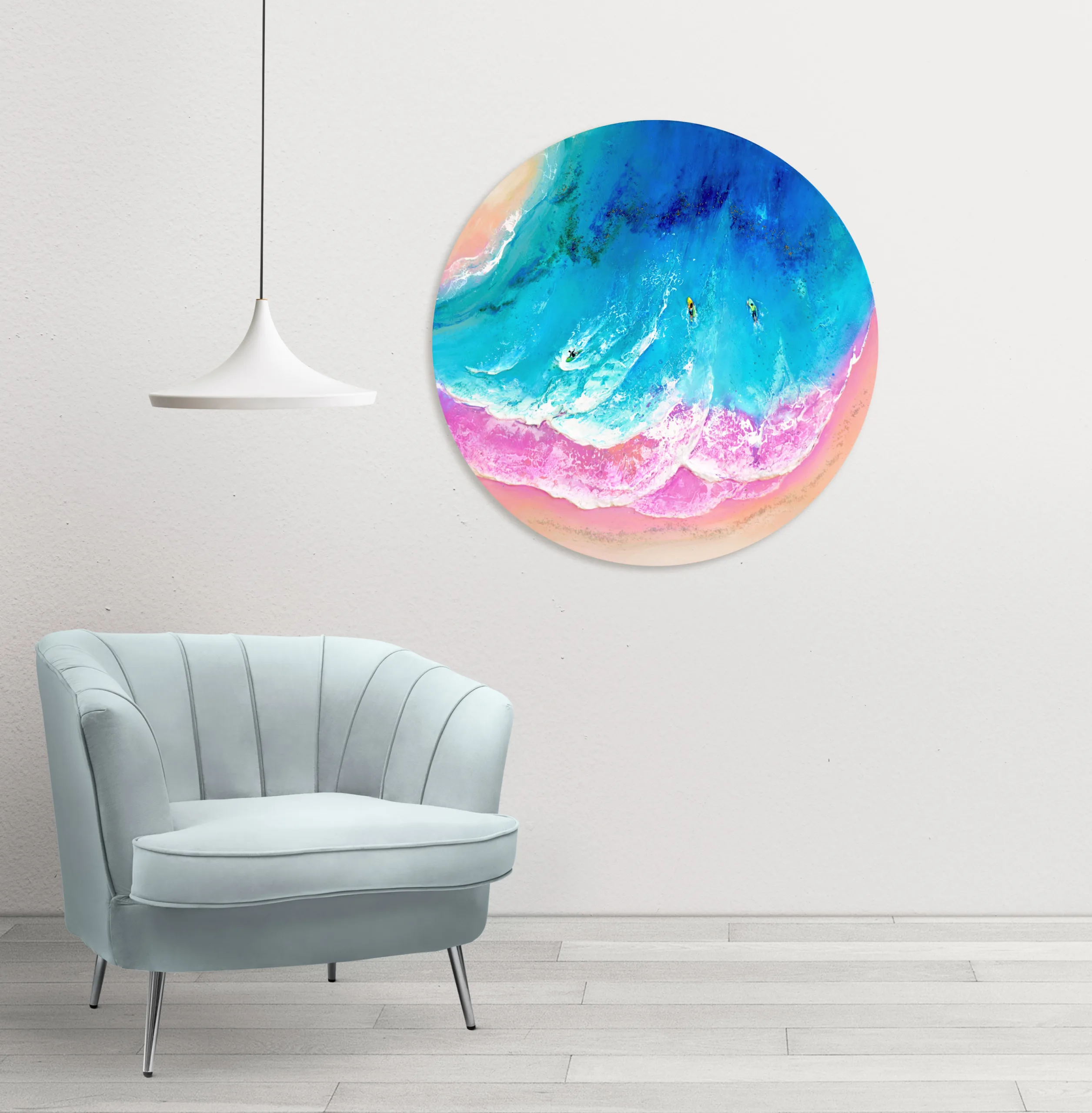 Ocean Paradise - Seascape Painting 60 cm diameter - Image 7