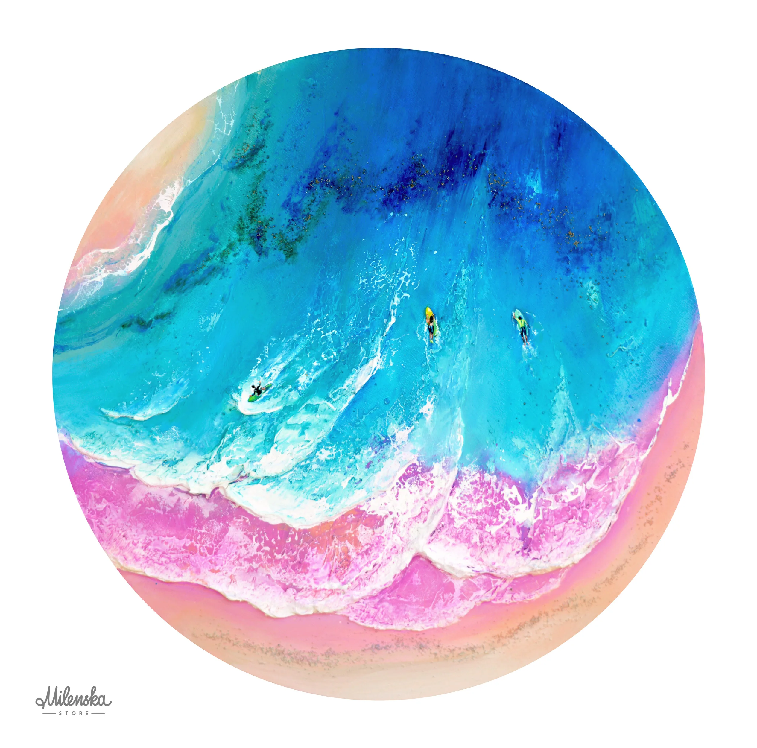 Ocean Paradise - Seascape Painting 60 cm diameter - Image 2