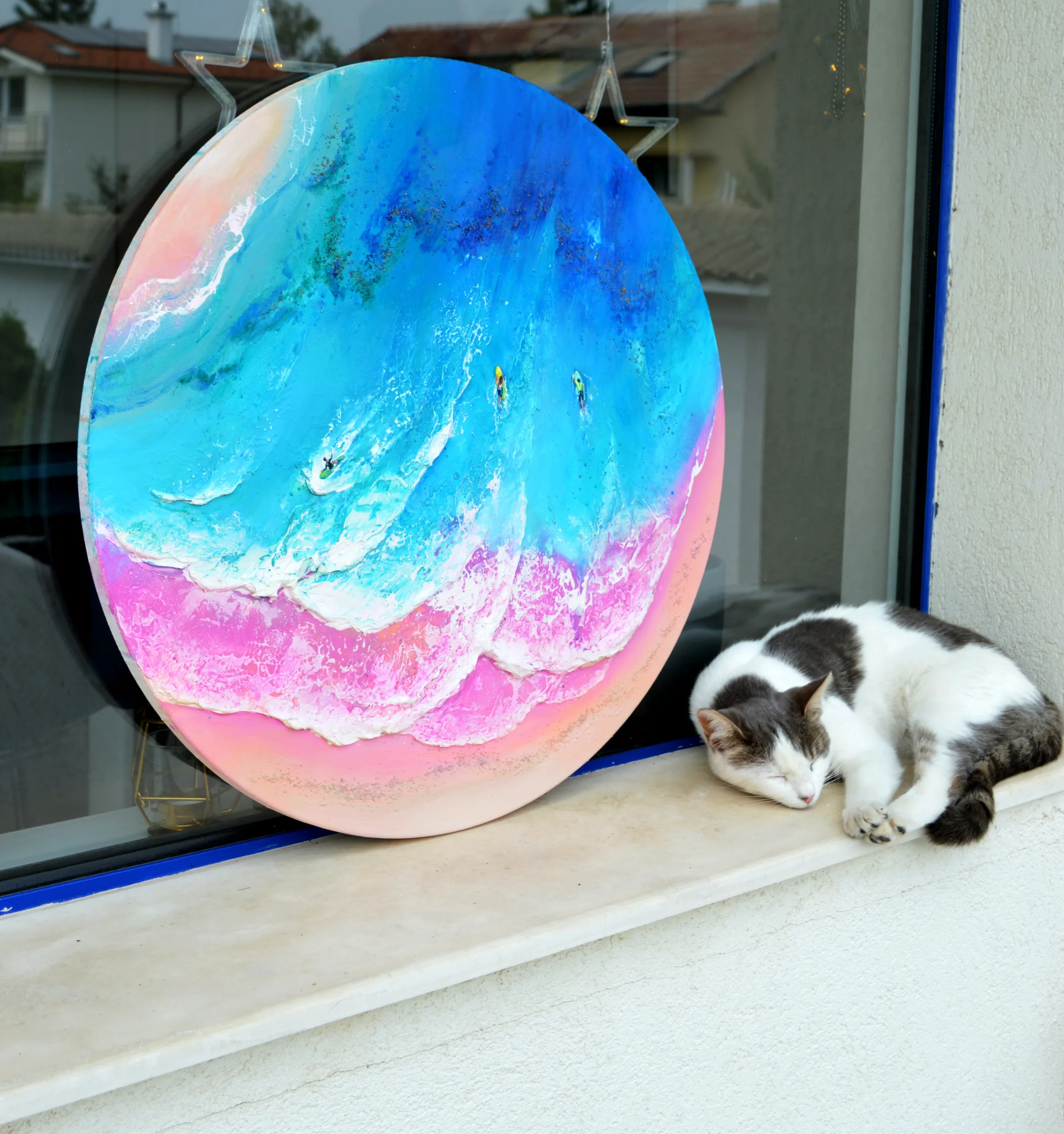 Ocean Paradise - Seascape Painting 60 cm diameter - Image 6