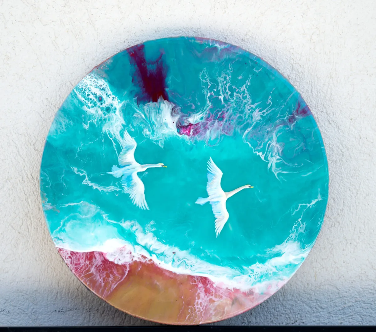 Free Flight - Original Mixed-Media Art, 30 cm diameter - Image 3