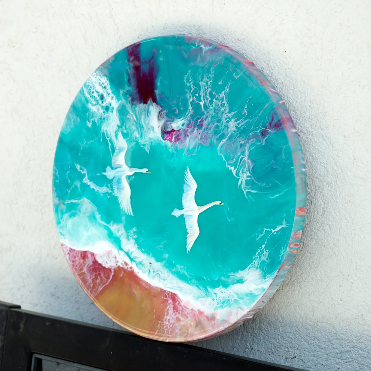 Free Flight - Original Mixed-Media Art, 30 cm diameter - Image 4
